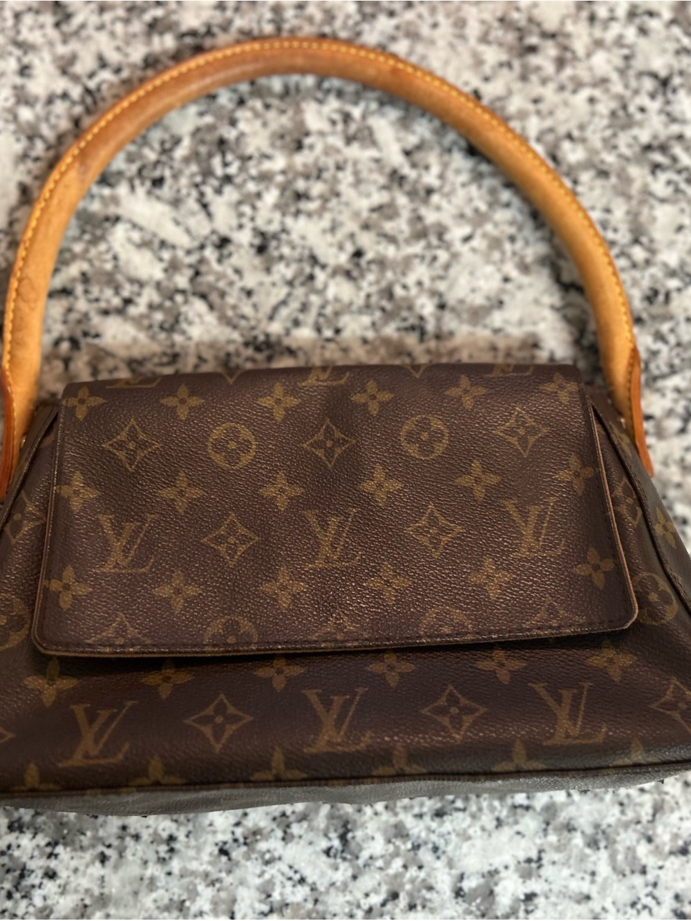 Louis Vuitton Monogram Canvas Shoulder Bag with Vachetta Handle